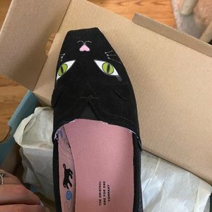 Toms glow in dark glitter kitty shoes